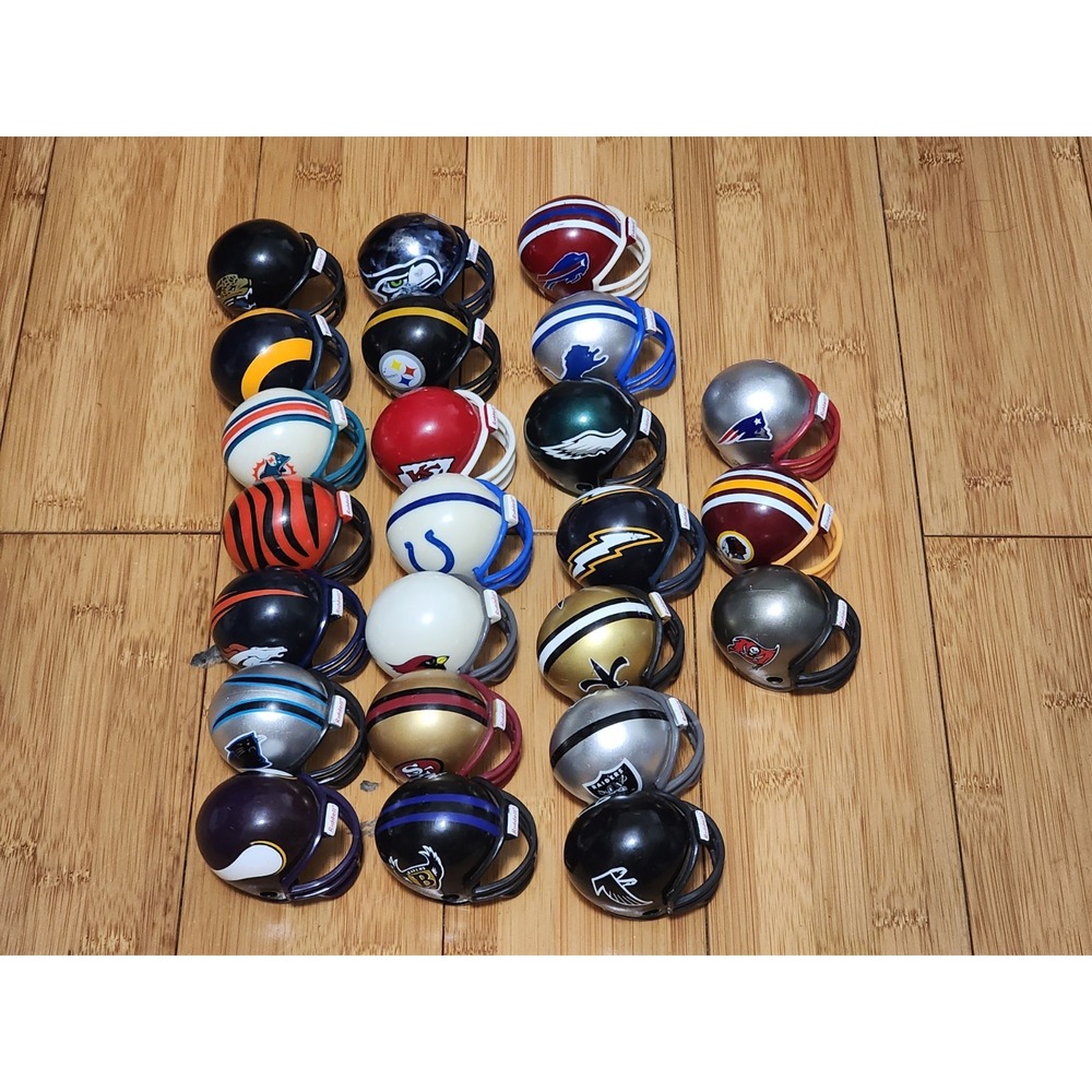 VINTAGE Lot 24 Riddell Pocket Size 2.5" Mini NFL Plastic Football Helmets 1997